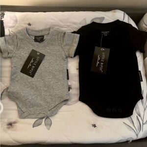 Little Bipsy Basic Onepiece Onesies Black and Grey size 0-3 months